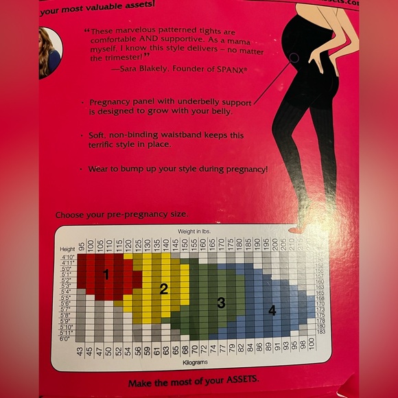 ASSETS by Sara Blakely Spanx Maternity Tights - Opaque Stripe Black NWT size 4 - Picture 6 of 7